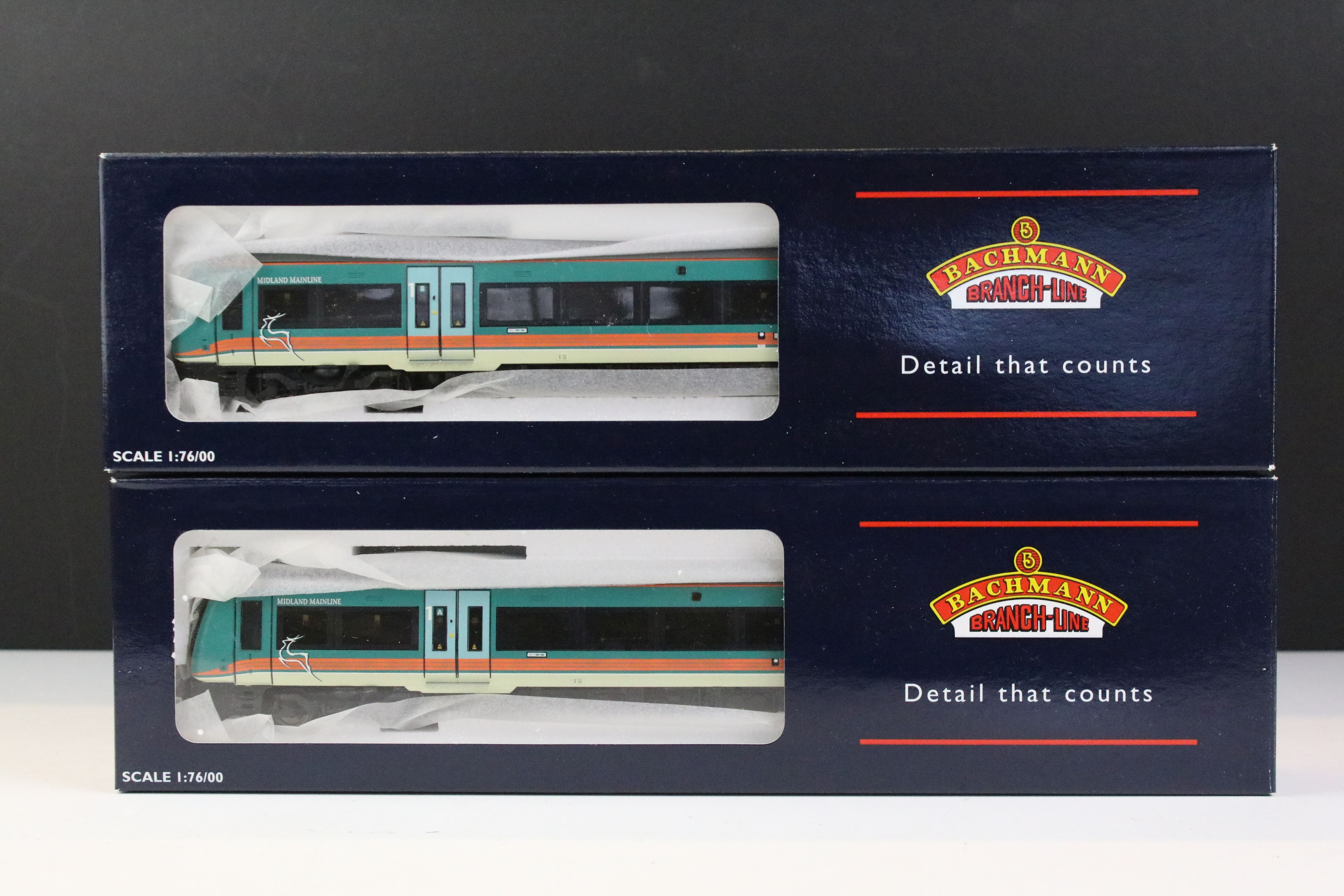 Boxed Bachmann OO gauge 32-450 170/1 Turbostar 2 Car DMU Midland Mainline set - Image 2 of 4