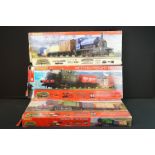 Three boxed Hornby OO gauge train sets to include R1101 The Blue Highlander, R1201 County to Coast