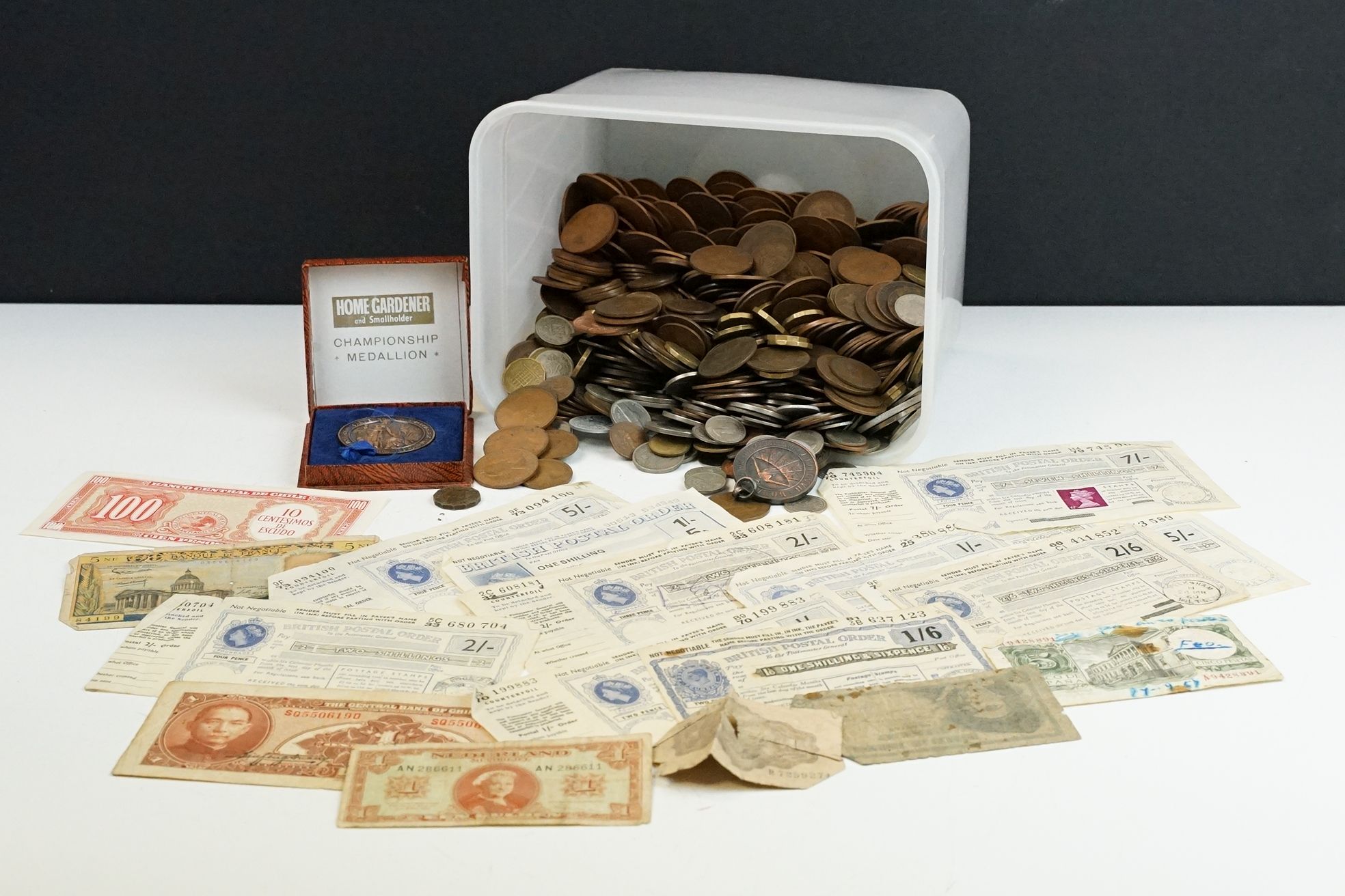 A collection of mainly British pre decimal coins to include some silver examples together with a