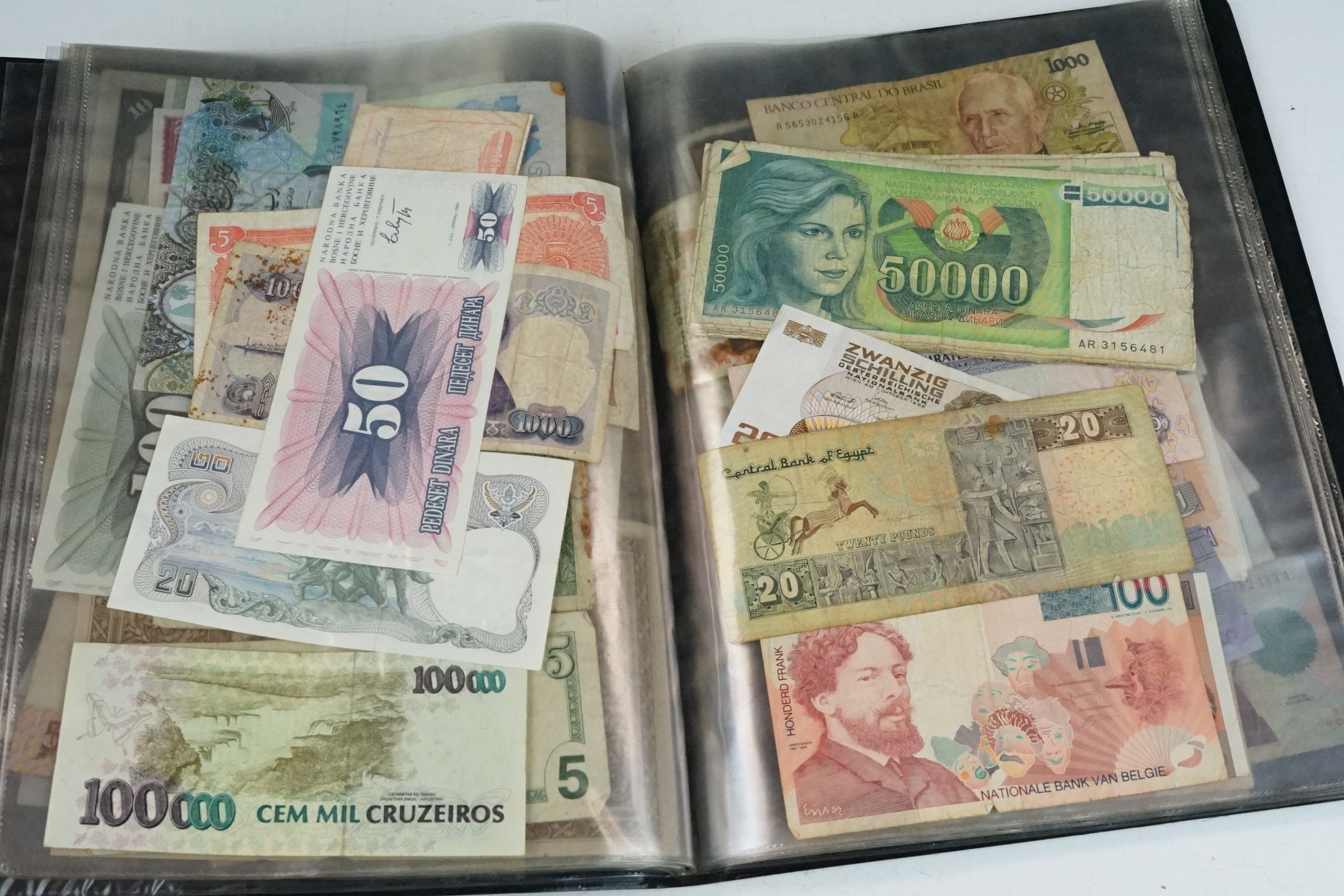 A collection of British and World banknotes contained within a folder to include China, Germany, - Bild 13 aus 19
