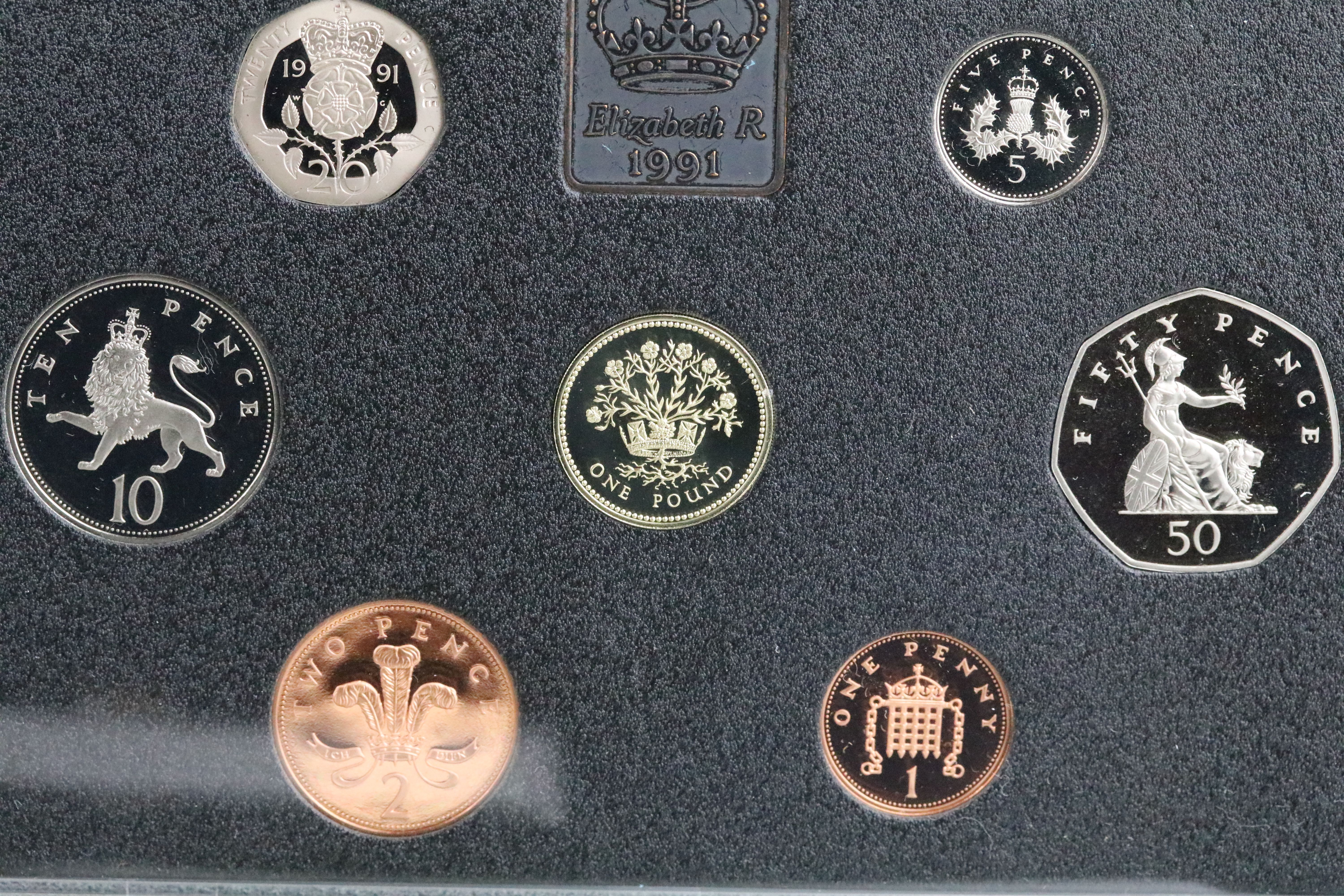 A collection of eight United Kingdom Royal Mint proof year sets to include 1984, 1993, 1991, 1997. - Image 4 of 9