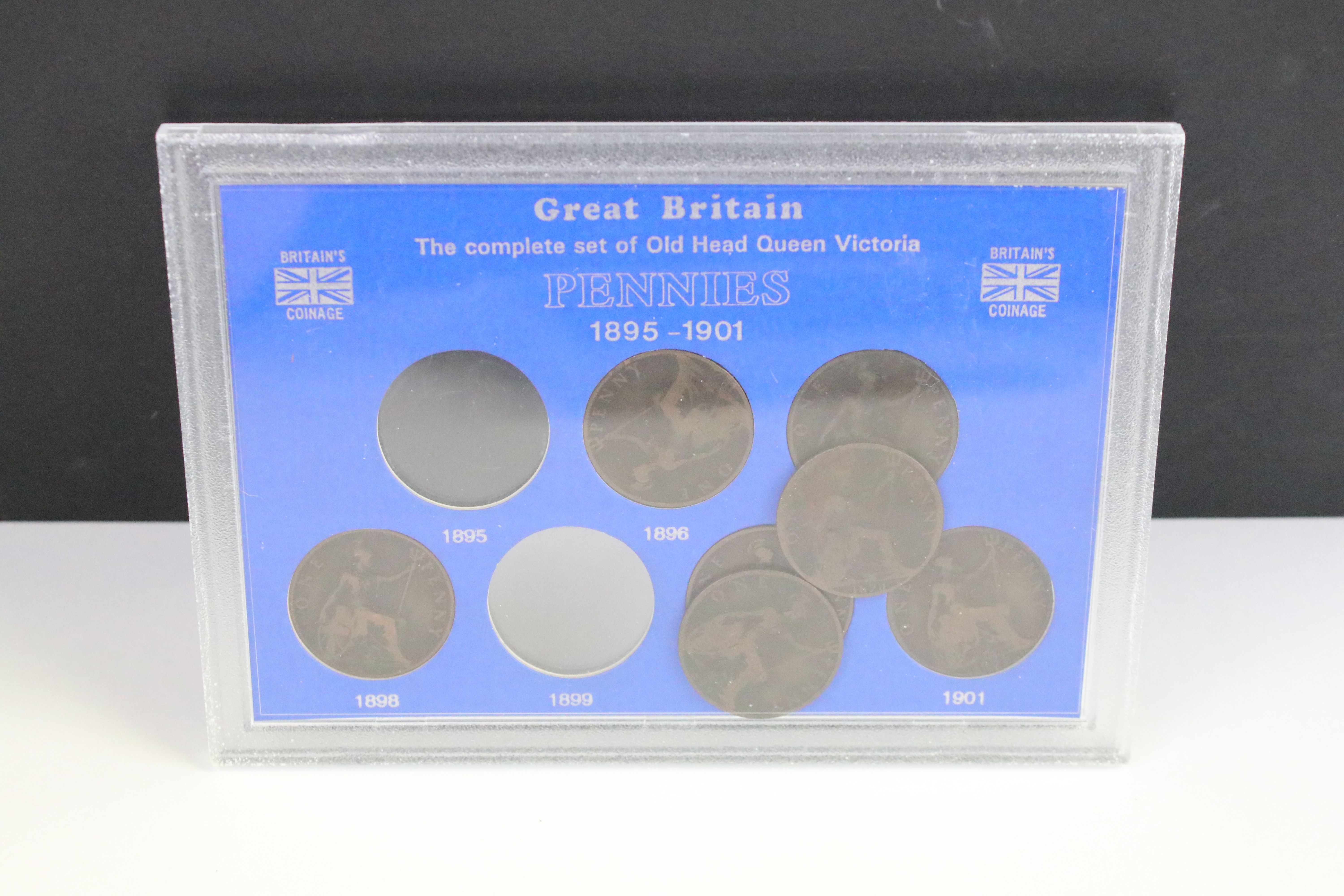 A collection of eight cased coin sets to include King Edward VII penny set, Queen Victoria penny - Image 4 of 12