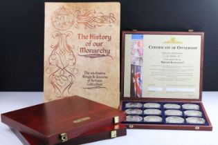 A good quantity of proof like collectors coins within three wooden display boxes together with '