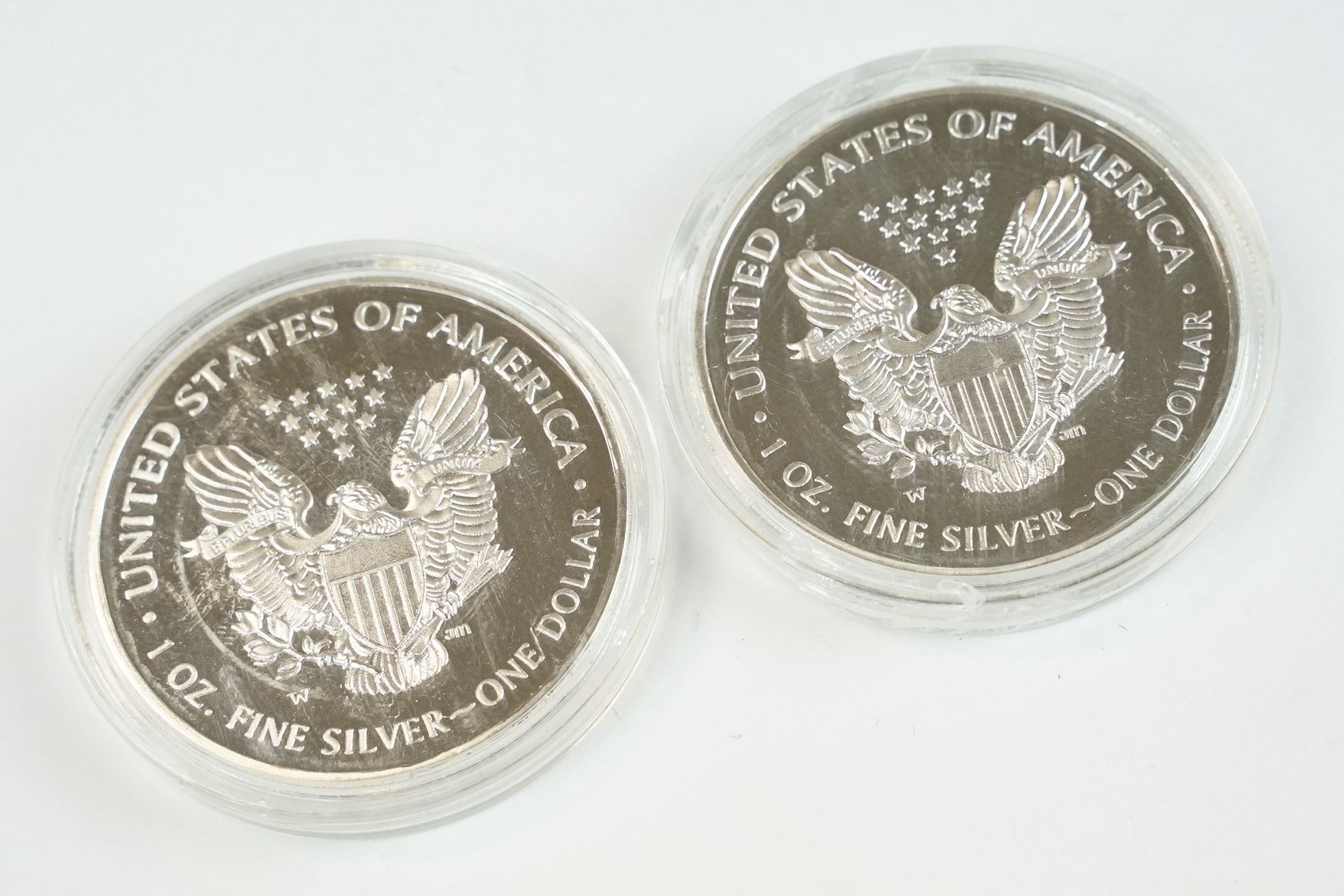 Two United States of America 1oz fine silver dollar coins together with a Panama 1974 20 Balboa - Image 3 of 7