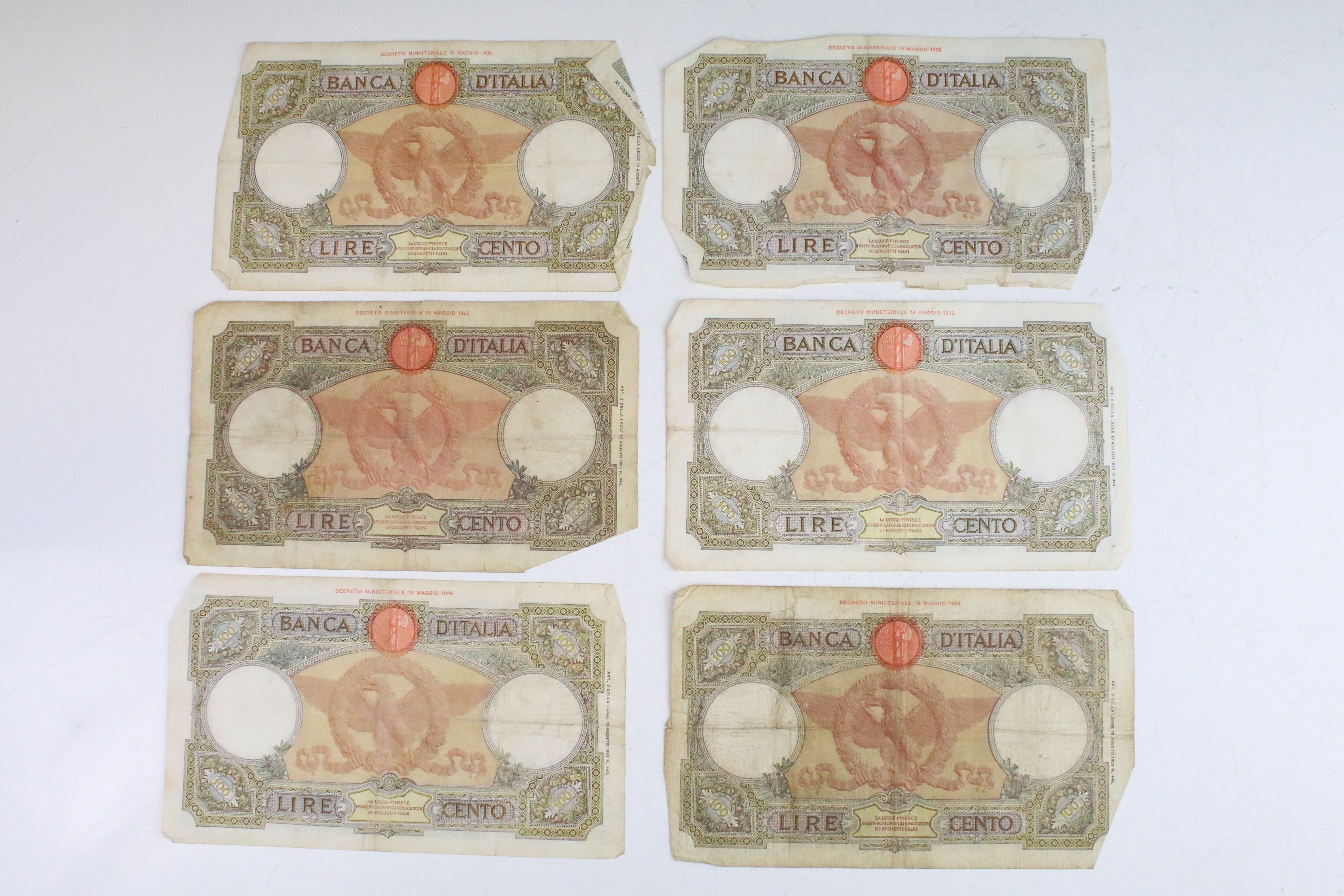 A collection of early to mid 20th century European banknotes to include French and Italian examples. - Image 8 of 10