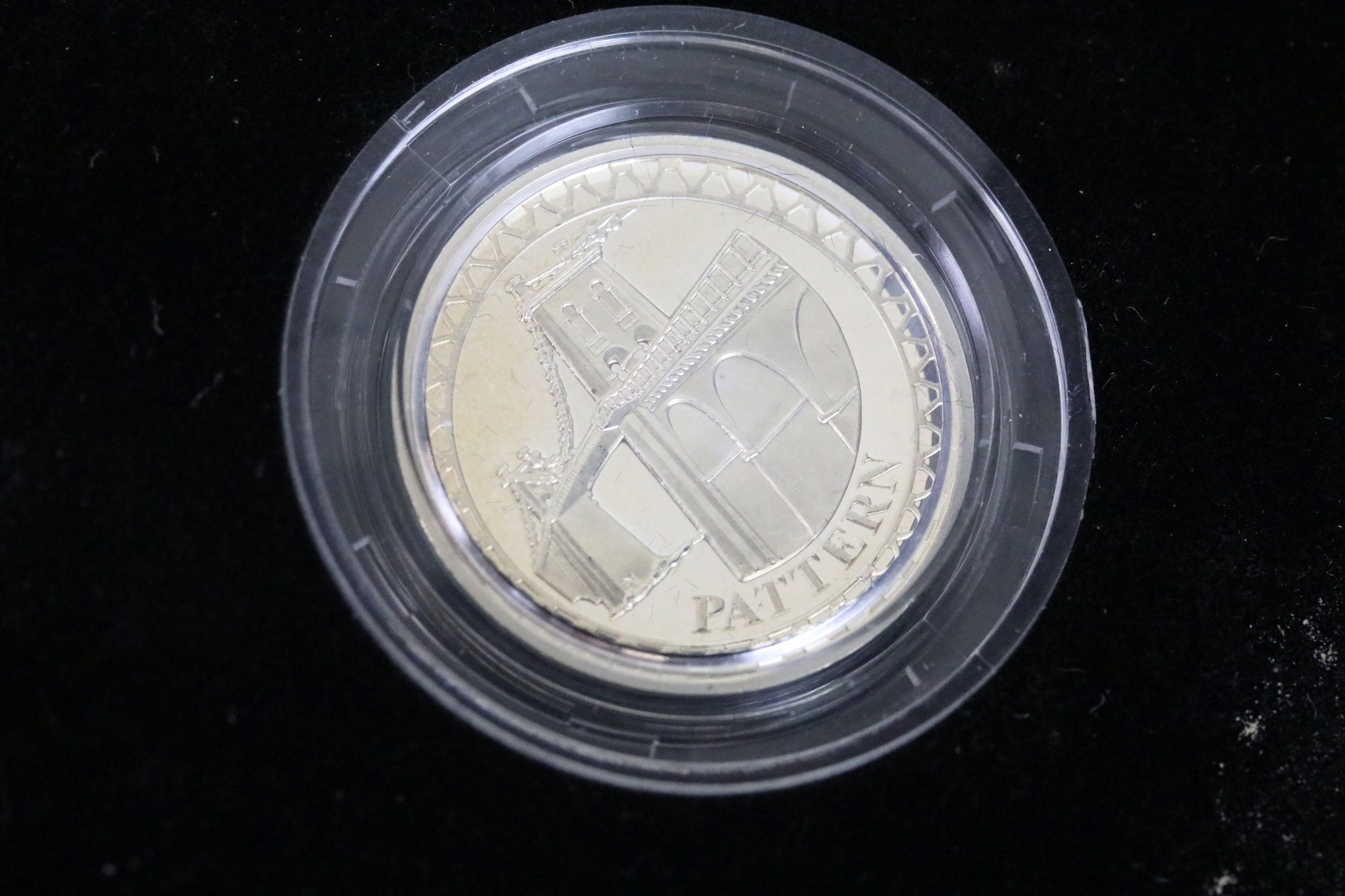 A Royal Mint United Kingdom silver proof £1 four coin pattern collection encapsulted within fitted - Image 3 of 6