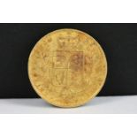 A British Queen Victoria 1850 gold full sovereign coin.