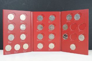 A Royal Mint Great British Coin Hunt UK 50p coin collectors album complete with Twenty Three