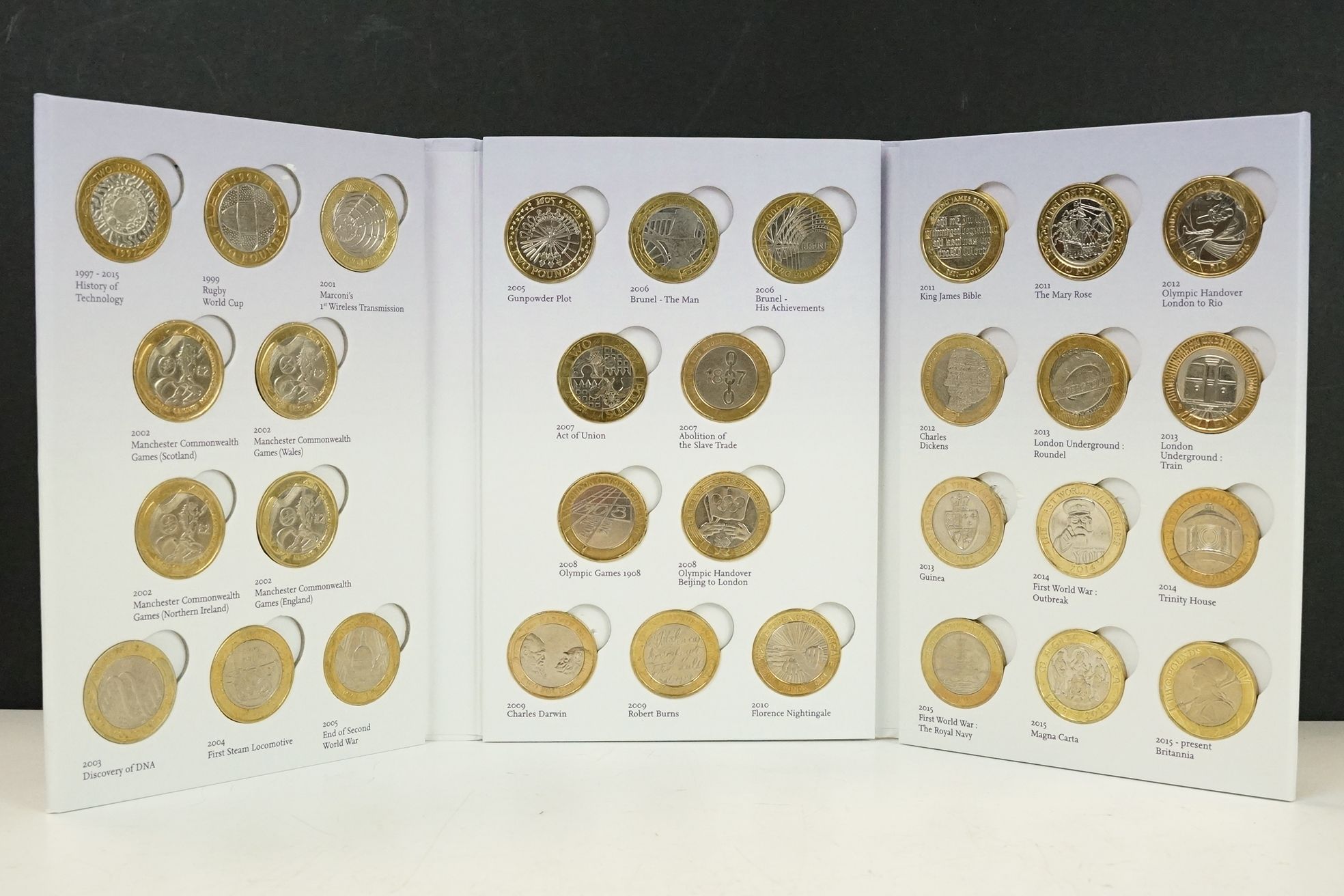 A Royal Mint Great British Coin Hunt UK £2 coin collectors album complete with Thirty Nine