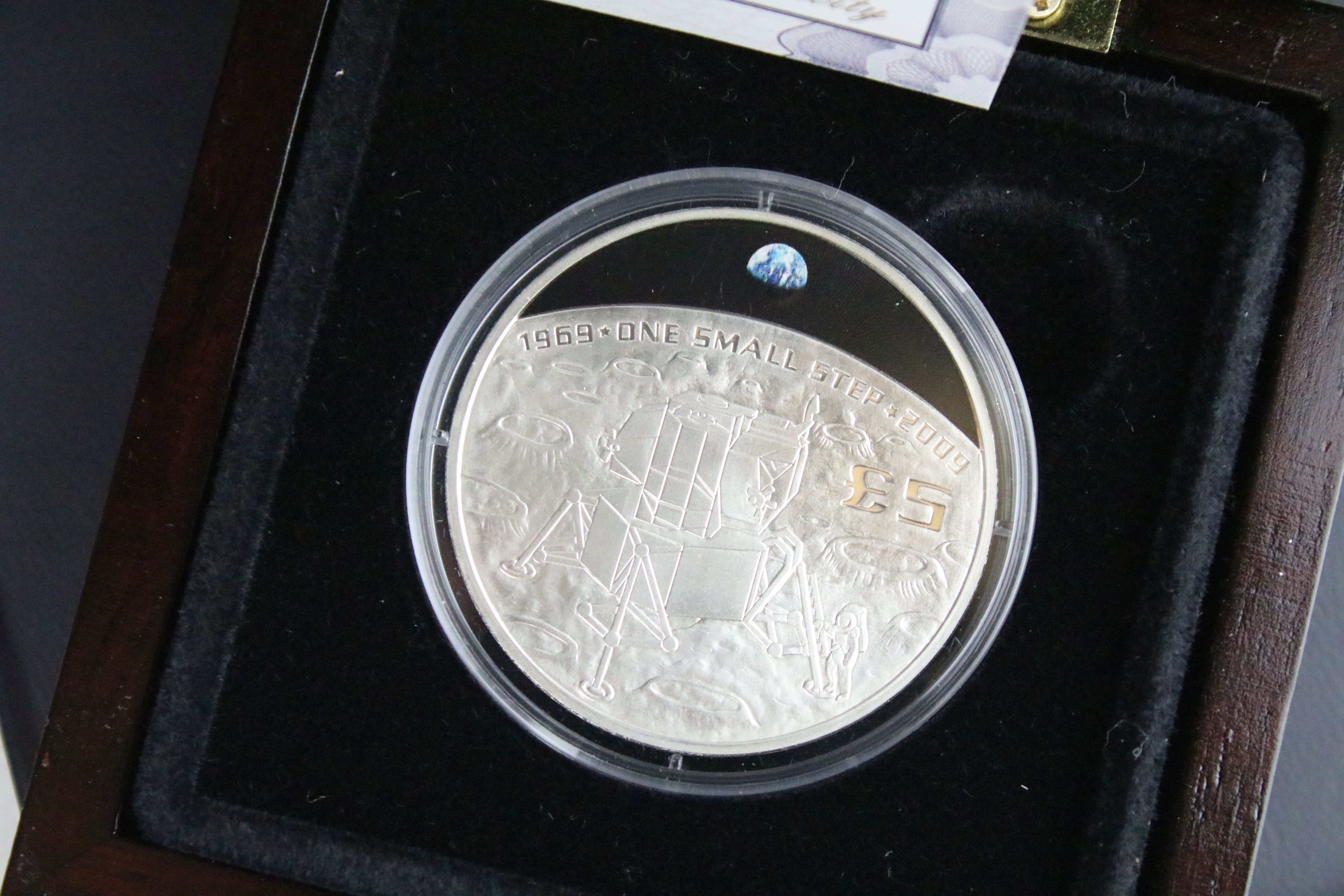 A collection of three silver proof coins to include a 2000 50p coin, 2012 £5 coin and a 1979 - Image 4 of 4