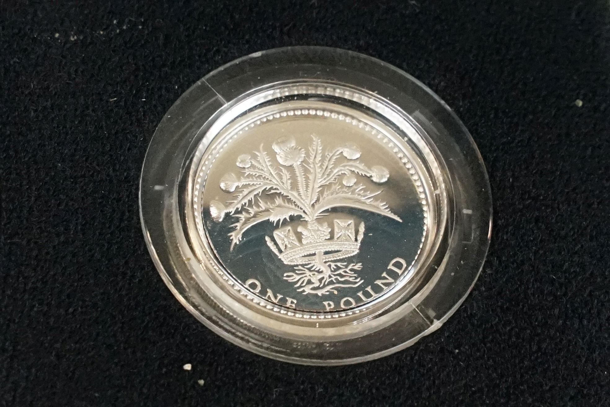A collection of four Royal Mint silver proof £1 coins to include 2002, 2003, 1989 and 1984 examples, - Image 12 of 13