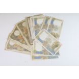A collection of early to mid 20th century European banknotes to include French and Italian examples.