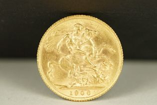 A British King Edward VII 1906 gold full sovereign coin.