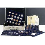 A collection of mixed coins contained within an aluminium collectors case to include early Roman and