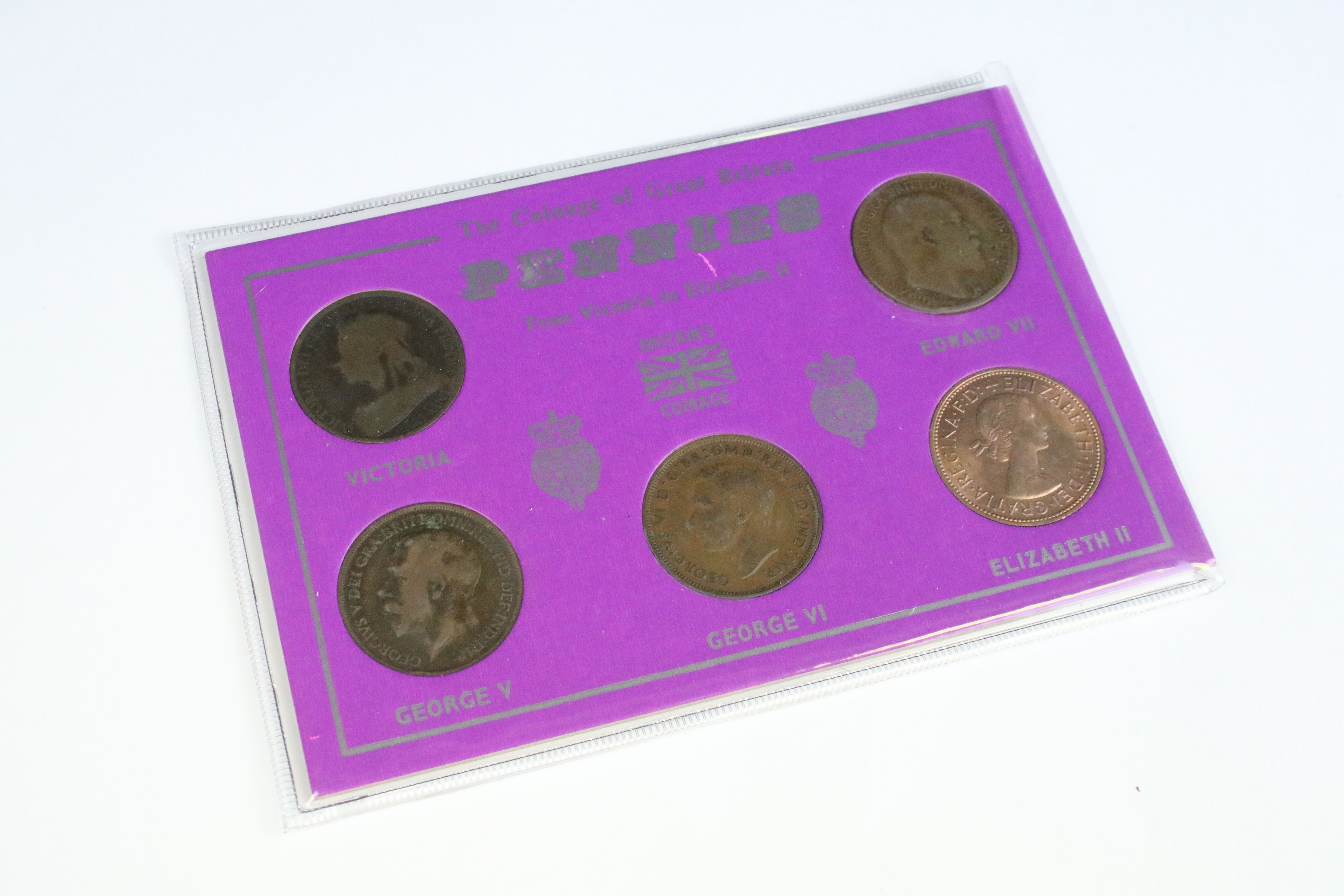 A collection of eight cased coin sets to include King Edward VII penny set, Queen Victoria penny - Image 9 of 12