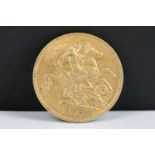 A British King Edward VII 1907 gold half sovereign coin.