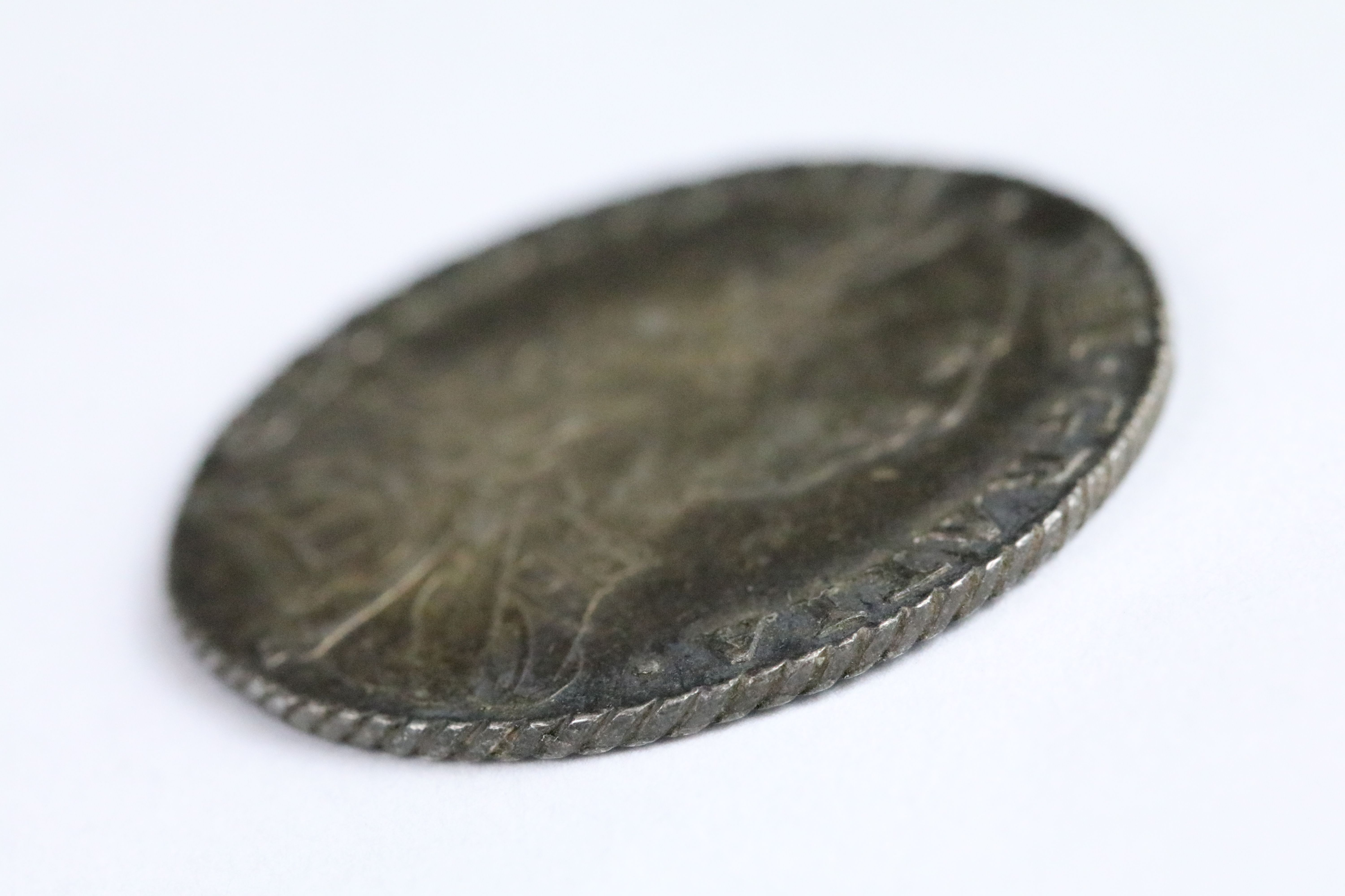 A British King George III 1787 early milled silver shilling coin. (V/F) - Image 3 of 3