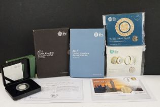 A collection of British uncirculated Royal Mint coin sets to include a Withdrawal from the