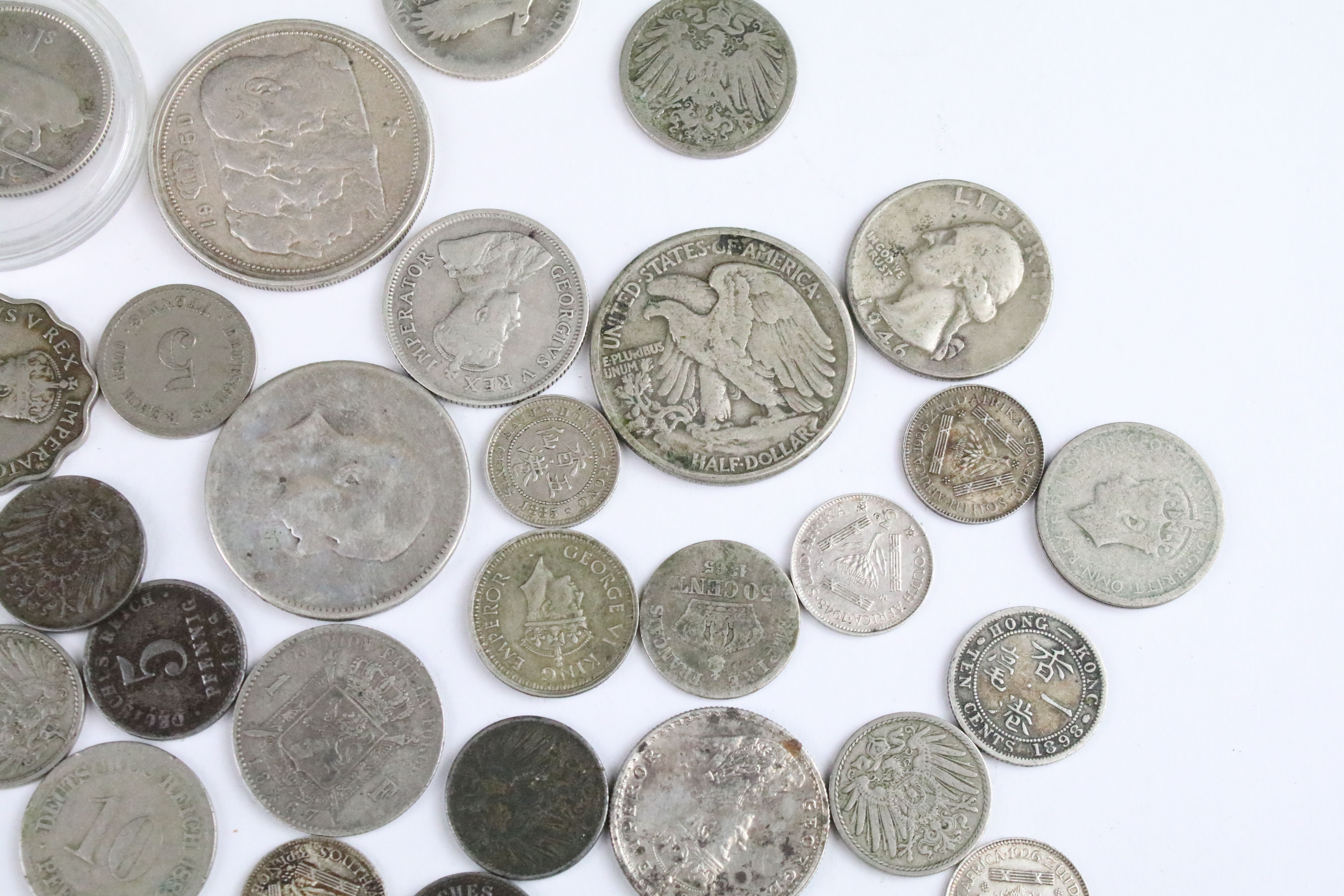 A collection of circulated world silver coins to include United States, German and India examples. - Image 5 of 9