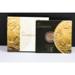 A British Royal Mint Queen Elizabeth II uncirculated 2012 gold full sovereign coin within original