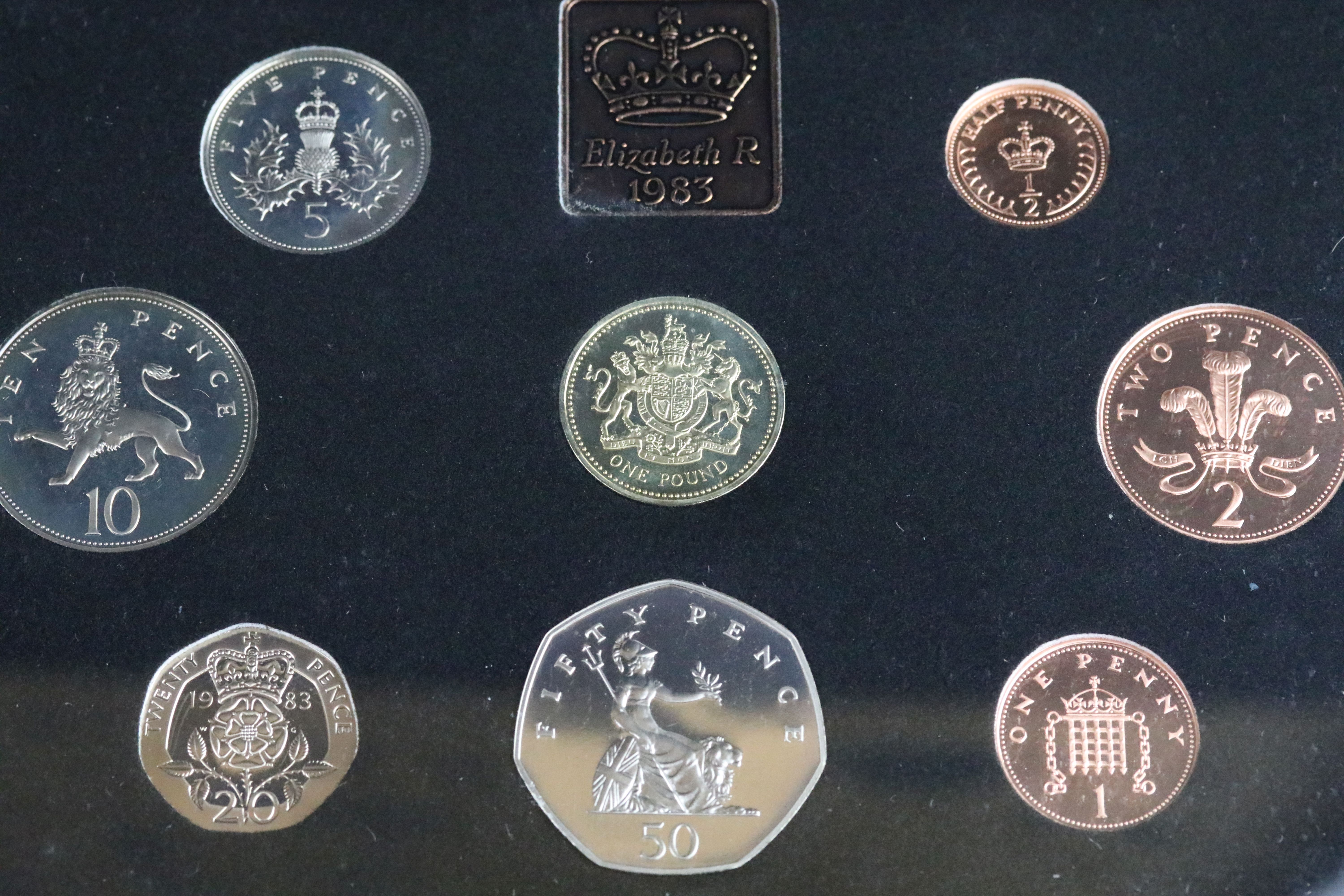 A collection of eight United Kingdom Royal Mint proof year sets to include 1984, 1993, 1991, 1997. - Image 2 of 9