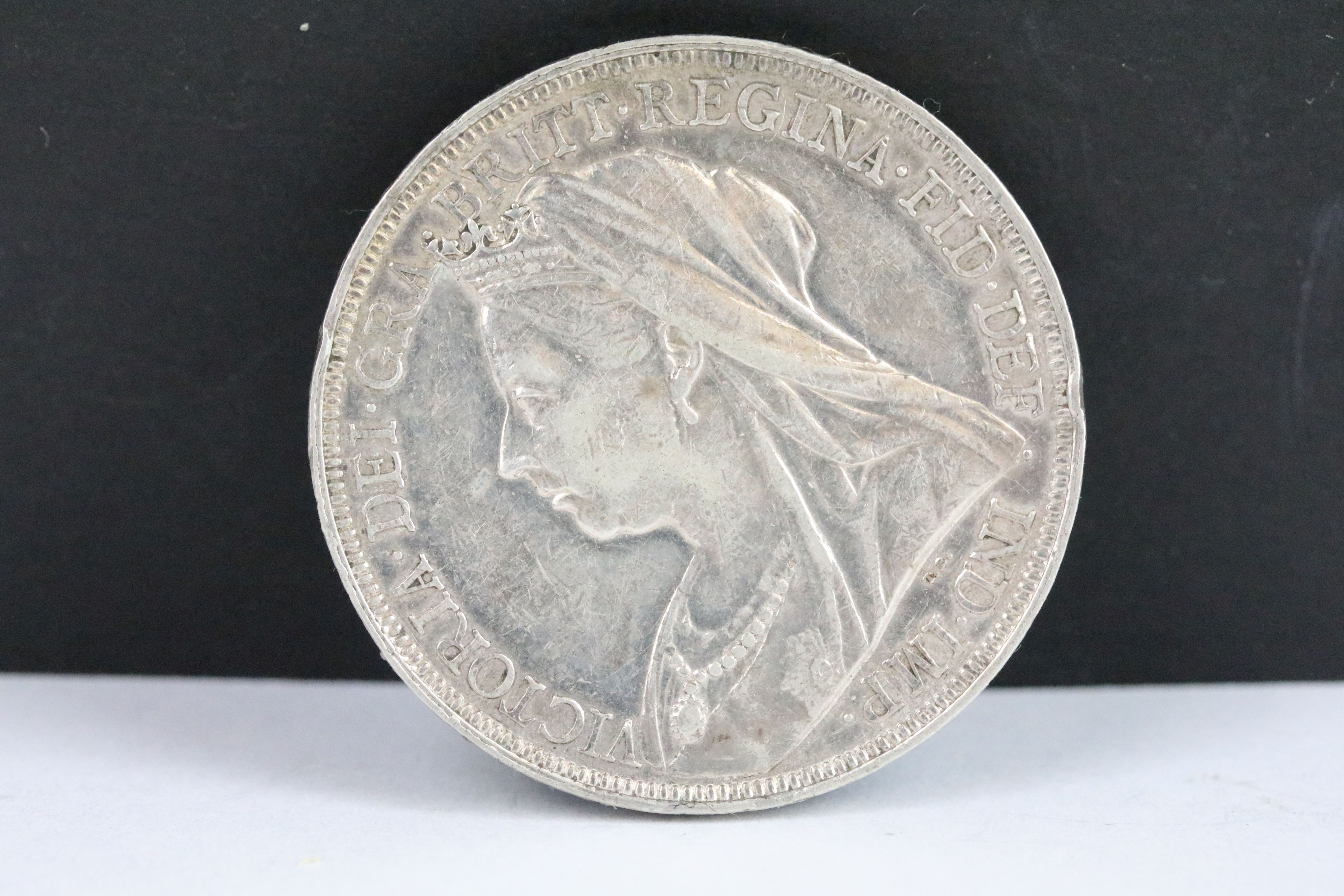 A collection of three British Queen Victoria silver Crown coins to include 1889, 1895 and 1845 - Image 7 of 7