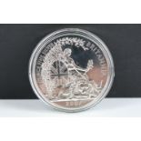 A British Royal Mint uncirculated 2007 Britannia fine silver £2 bullion coin.