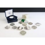 A collection of eighteen United States of America fine silver dollar coins to include proof