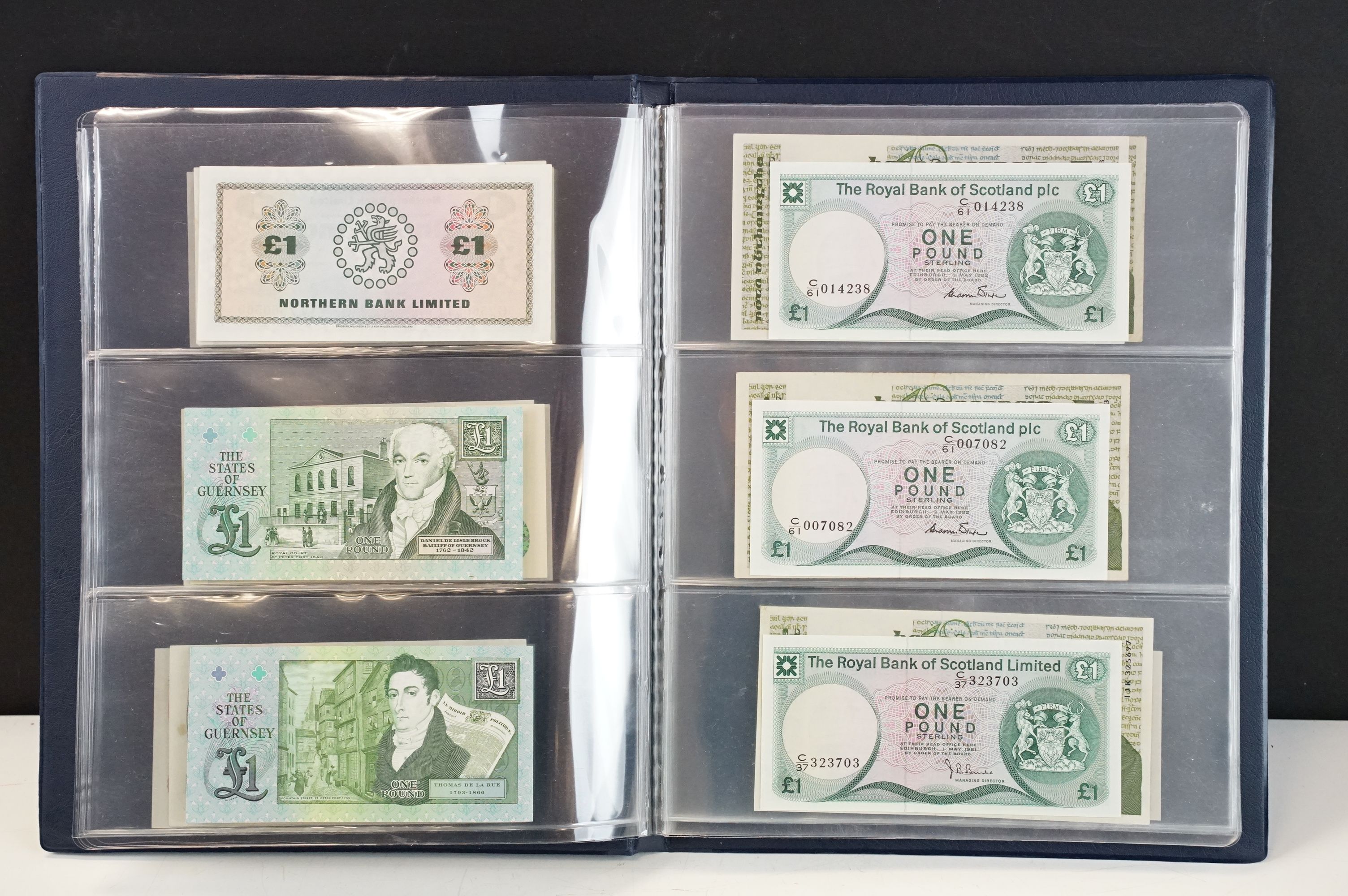 A collection of United Kingdom and Irish circulated and uncirculated banknotes of various
