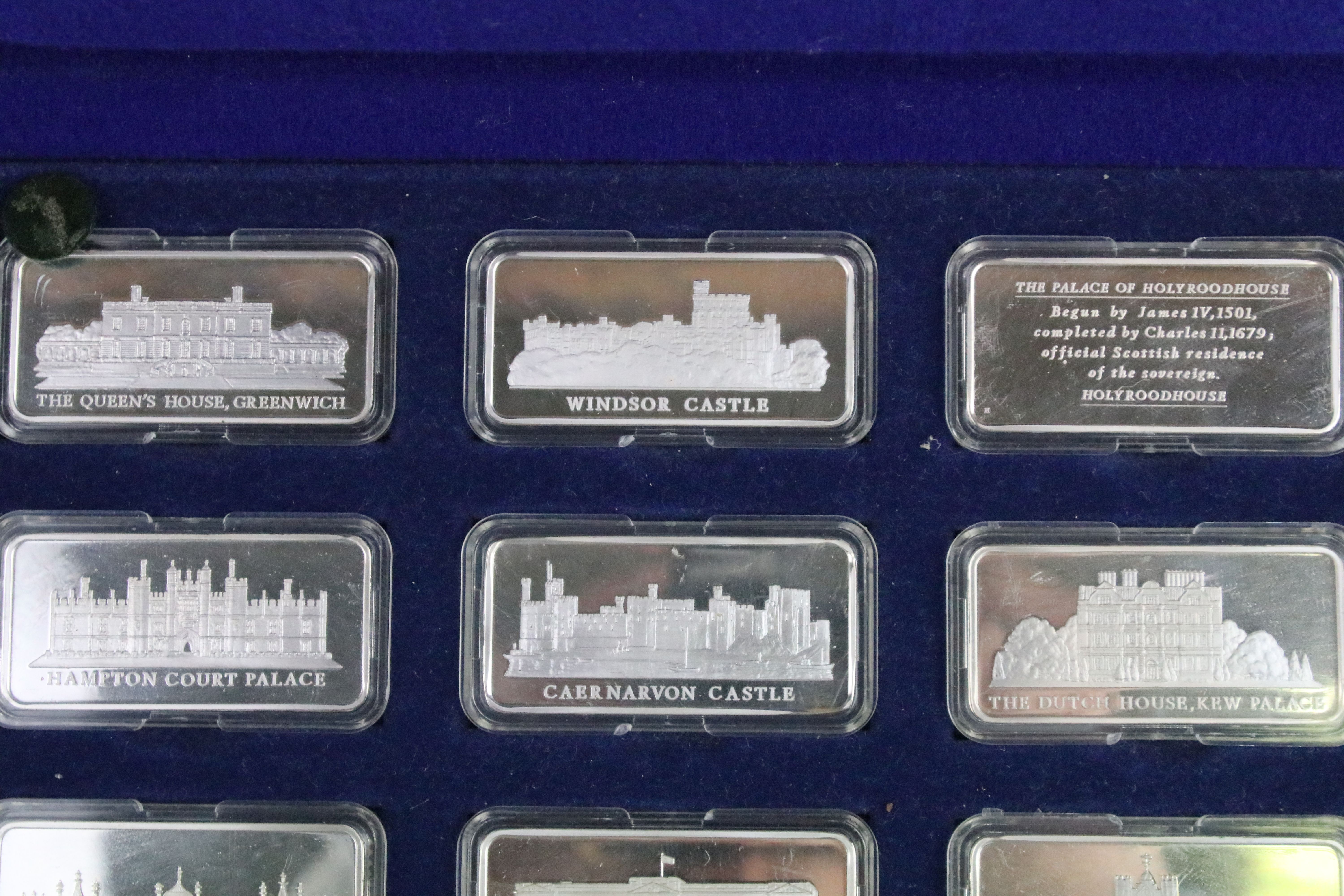 A cased set of twelve silver ingots representing British castles, each individualy hallmarked a - Image 2 of 4