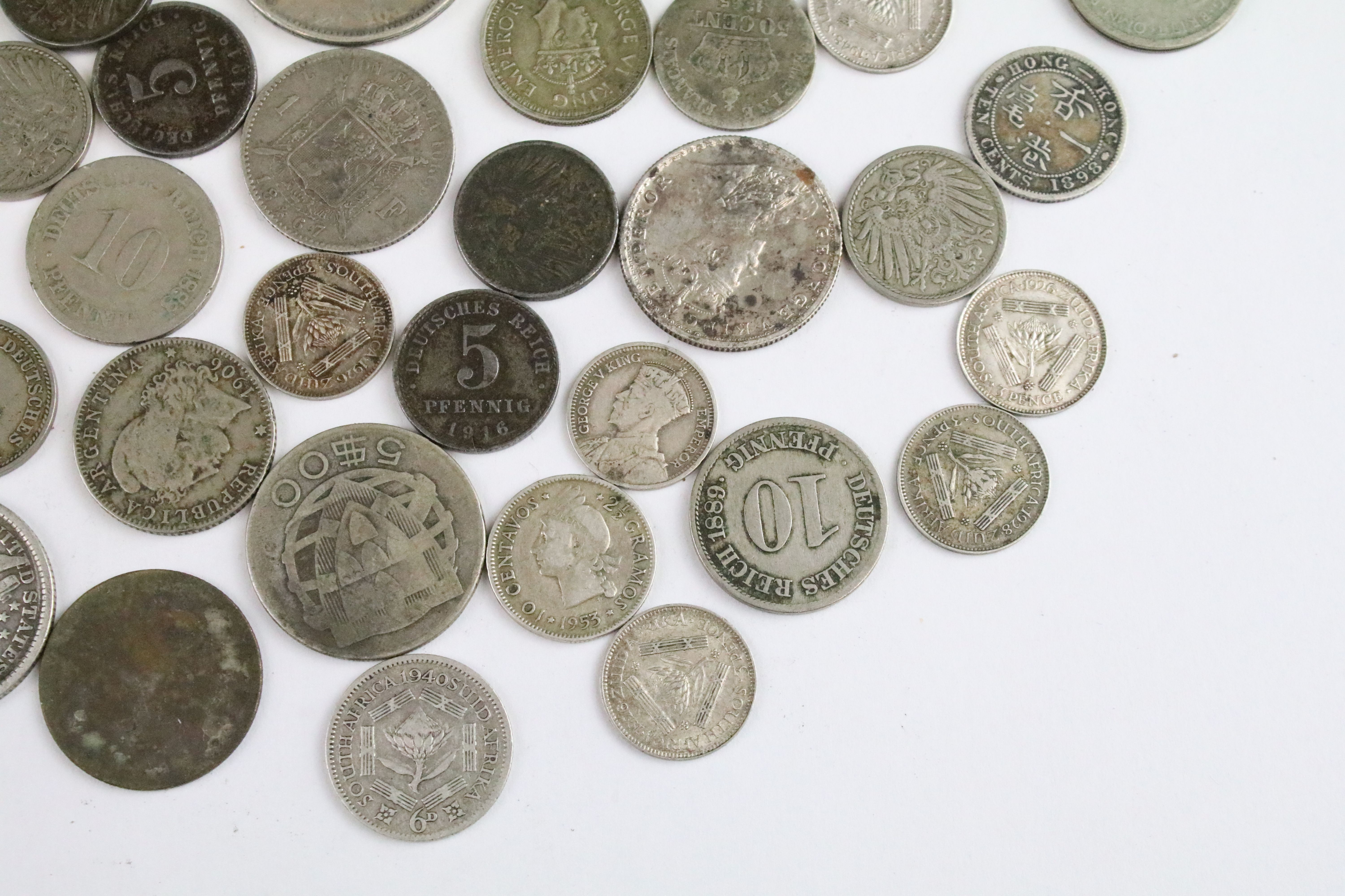 A collection of circulated world silver coins to include United States, German and India examples. - Image 4 of 9