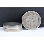 A collection of eight British Queen Victoria pre decimal silver half crown coins to include 1878,