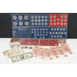 A collection of British decimal and pre decimal coins to include uncirculated and silver examples.