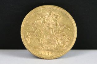 A British Queen Victoria 1876 gold full sovereign coin.