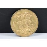A British Queen Victoria 1890 gold full sovereign coin.