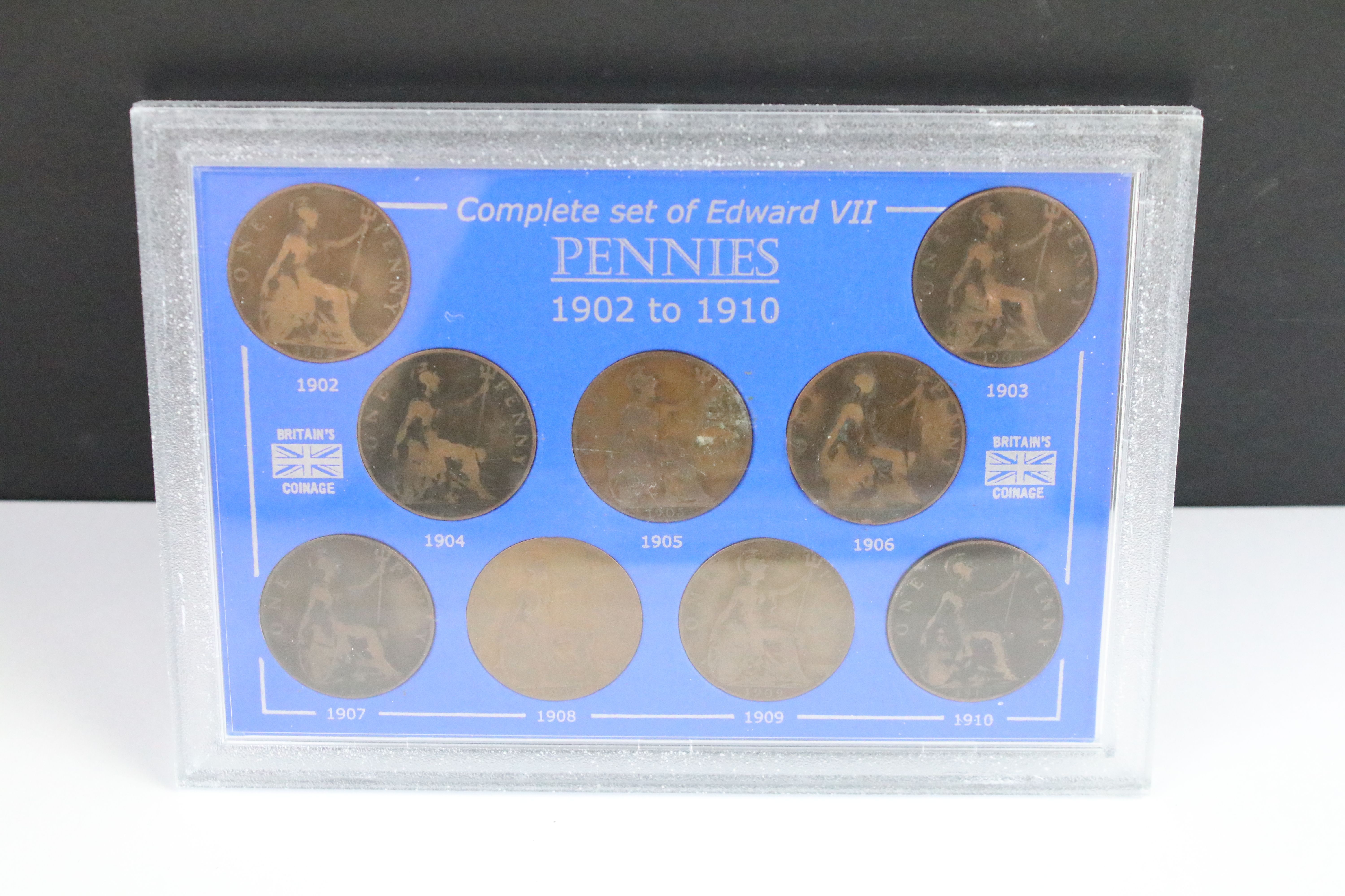 A collection of eight cased coin sets to include King Edward VII penny set, Queen Victoria penny - Image 5 of 12