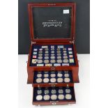 A United States of America World War Two coin collection set, coins encapsulated within a wooden