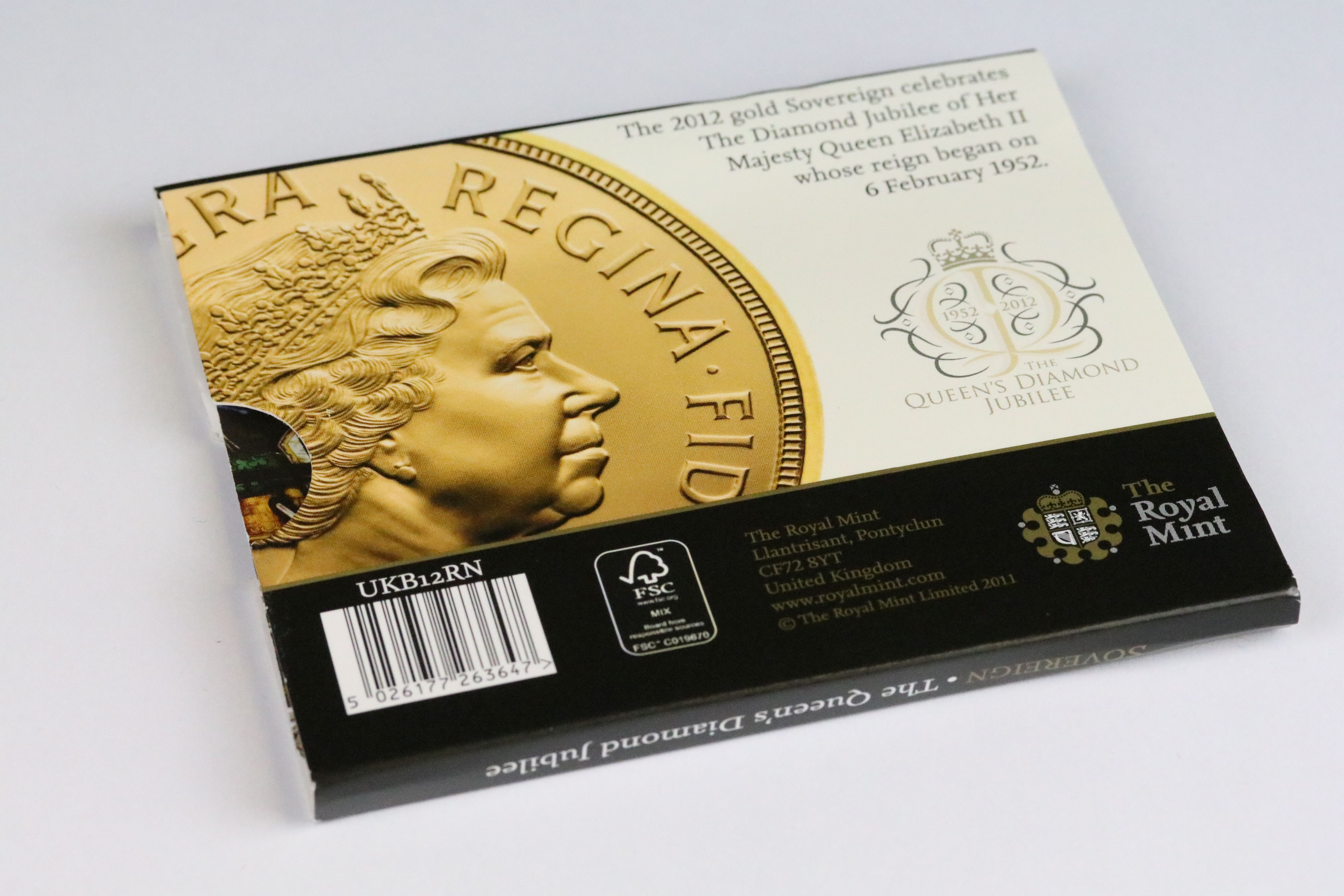 A British Royal Mint Queen Elizabeth II uncirculated 2012 gold full sovereign coin within original - Image 3 of 3