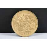 A British King Edward VII 1906 gold half sovereign coin