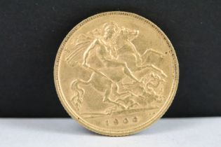 A British King Edward VII 1906 gold half sovereign coin