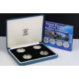 A Royal Mint United Kingdom silver proof £1 four coin pattern collection encapsulted within fitted