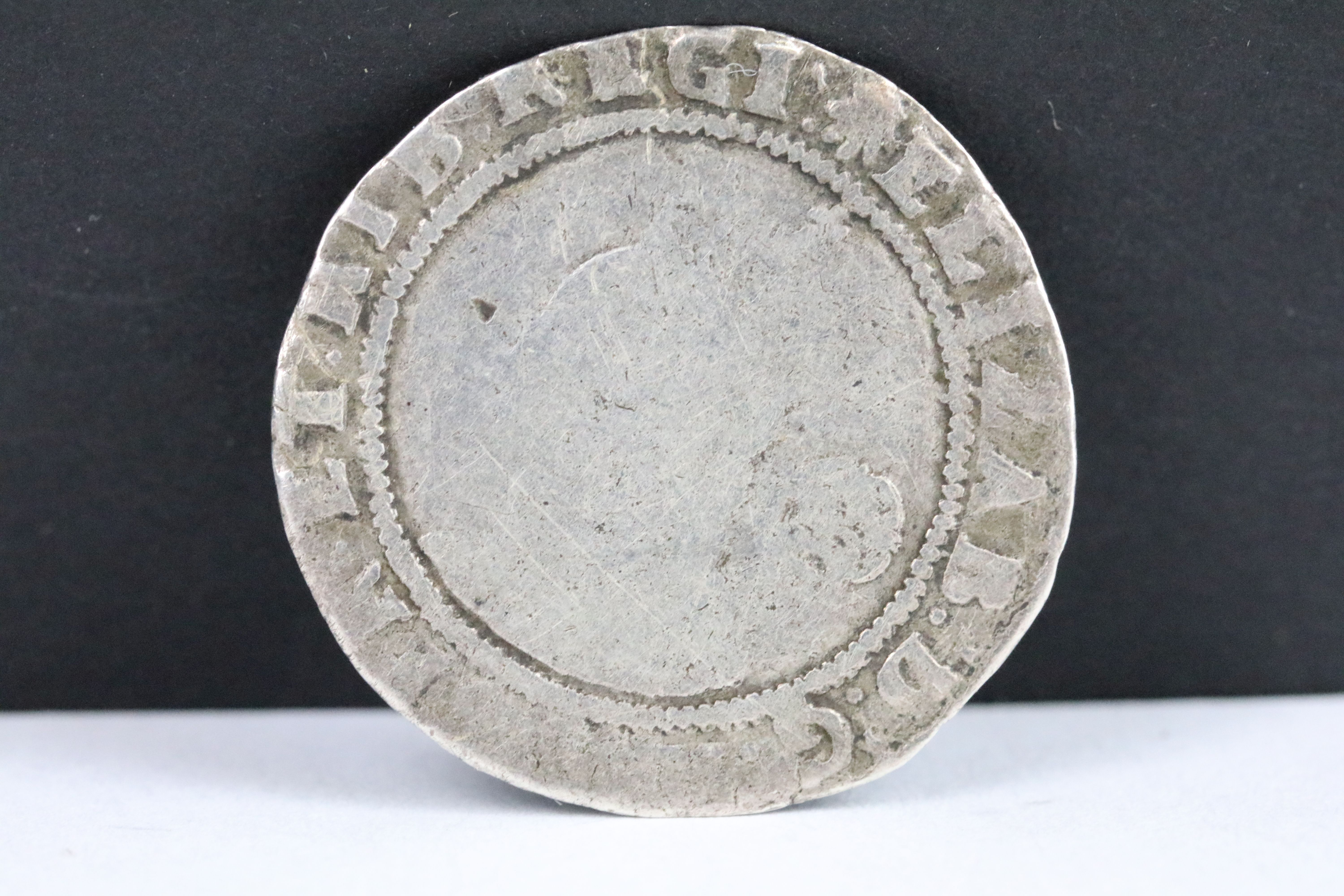 A British Queen Elizabeth I 1585 silver shilling hammered coin. - Image 2 of 3