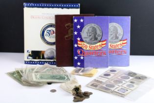 A small collection of United States of America coins to include uncirculated examples together