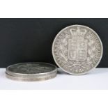A collection of three British Queen Victoria silver Crown coins to include 1889, 1895 and 1845
