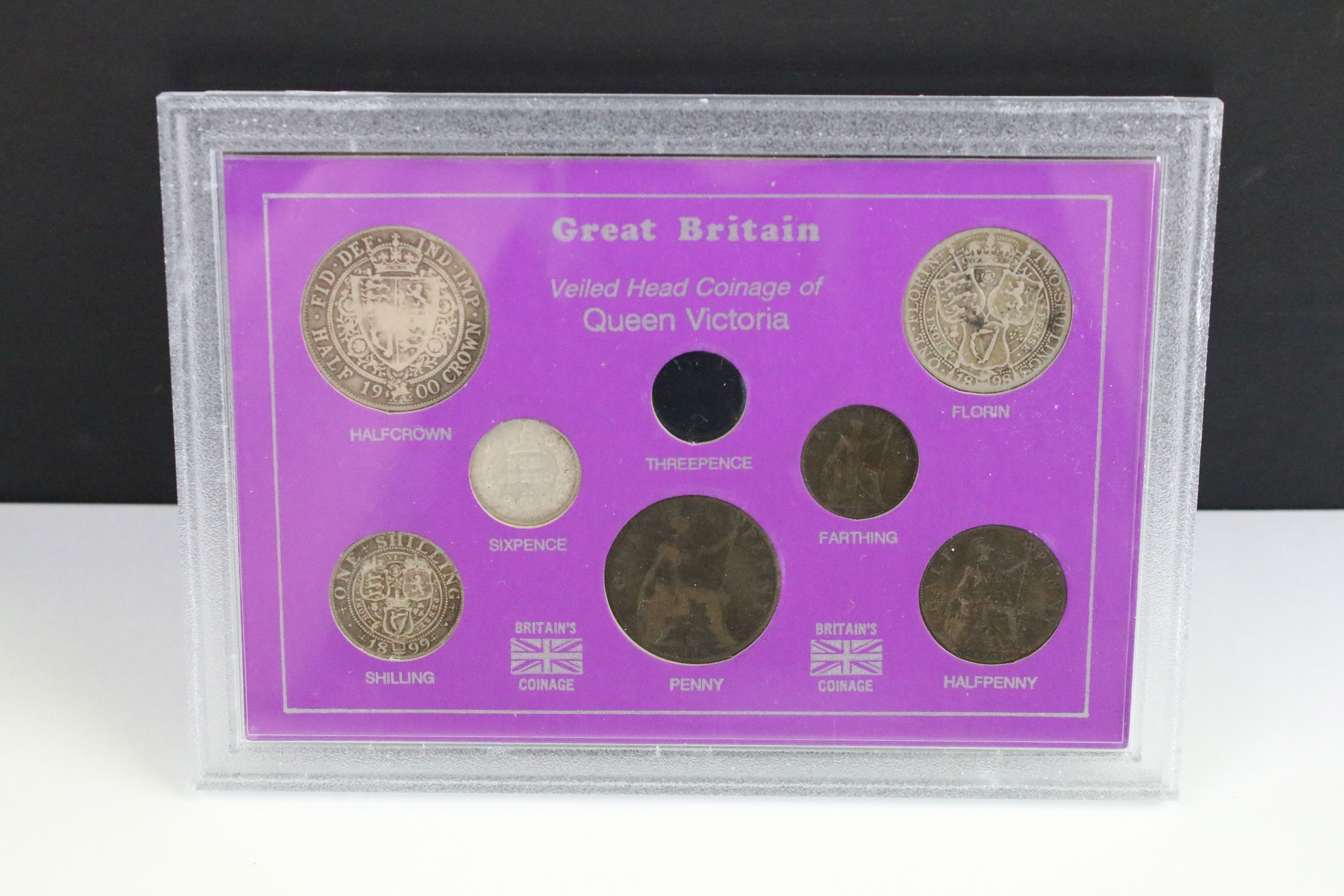 A collection of eight cased coin sets to include King Edward VII penny set, Queen Victoria penny - Image 2 of 12