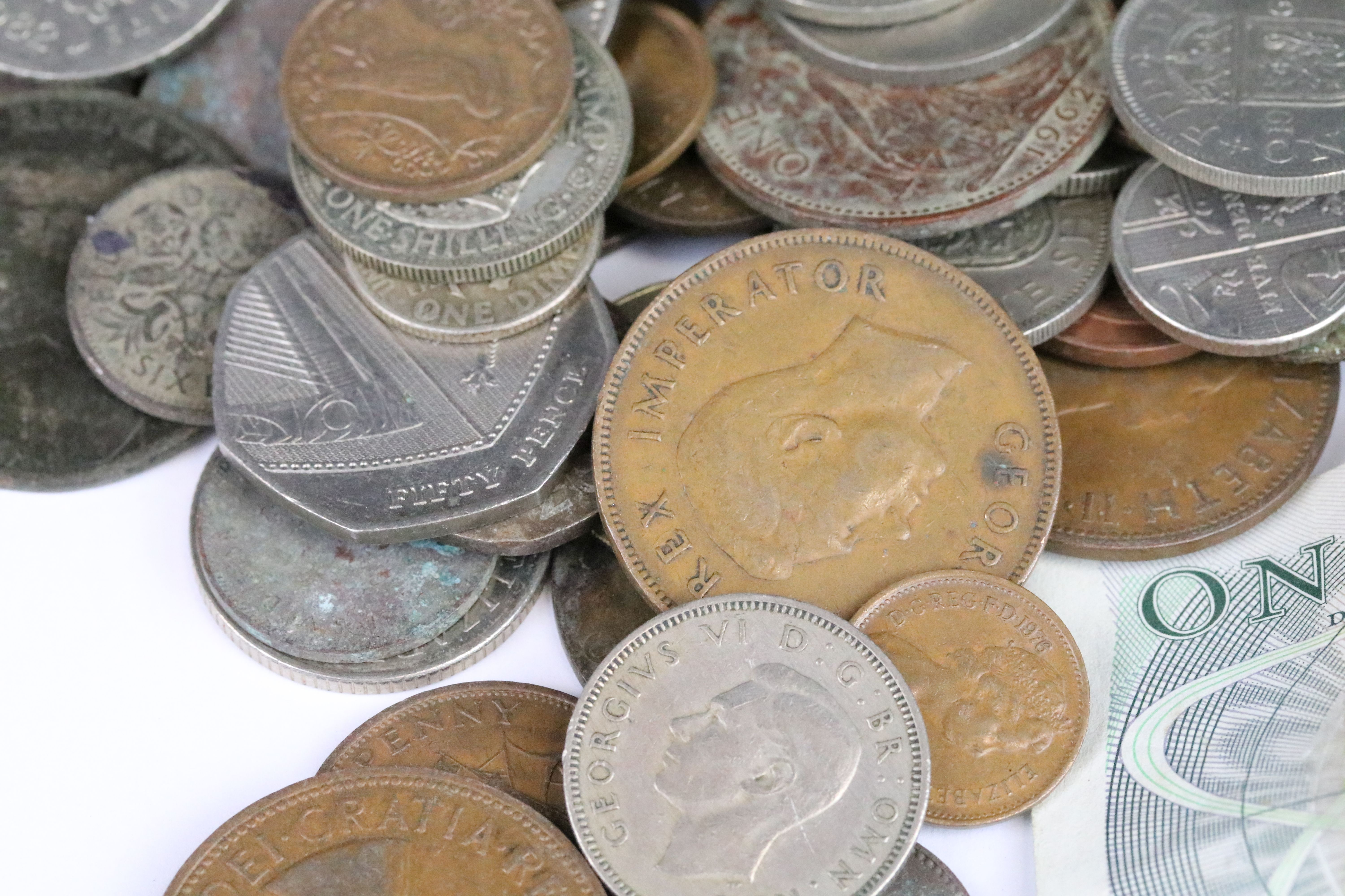 A small collection of British and World coins to include some silver examples. - Image 4 of 8