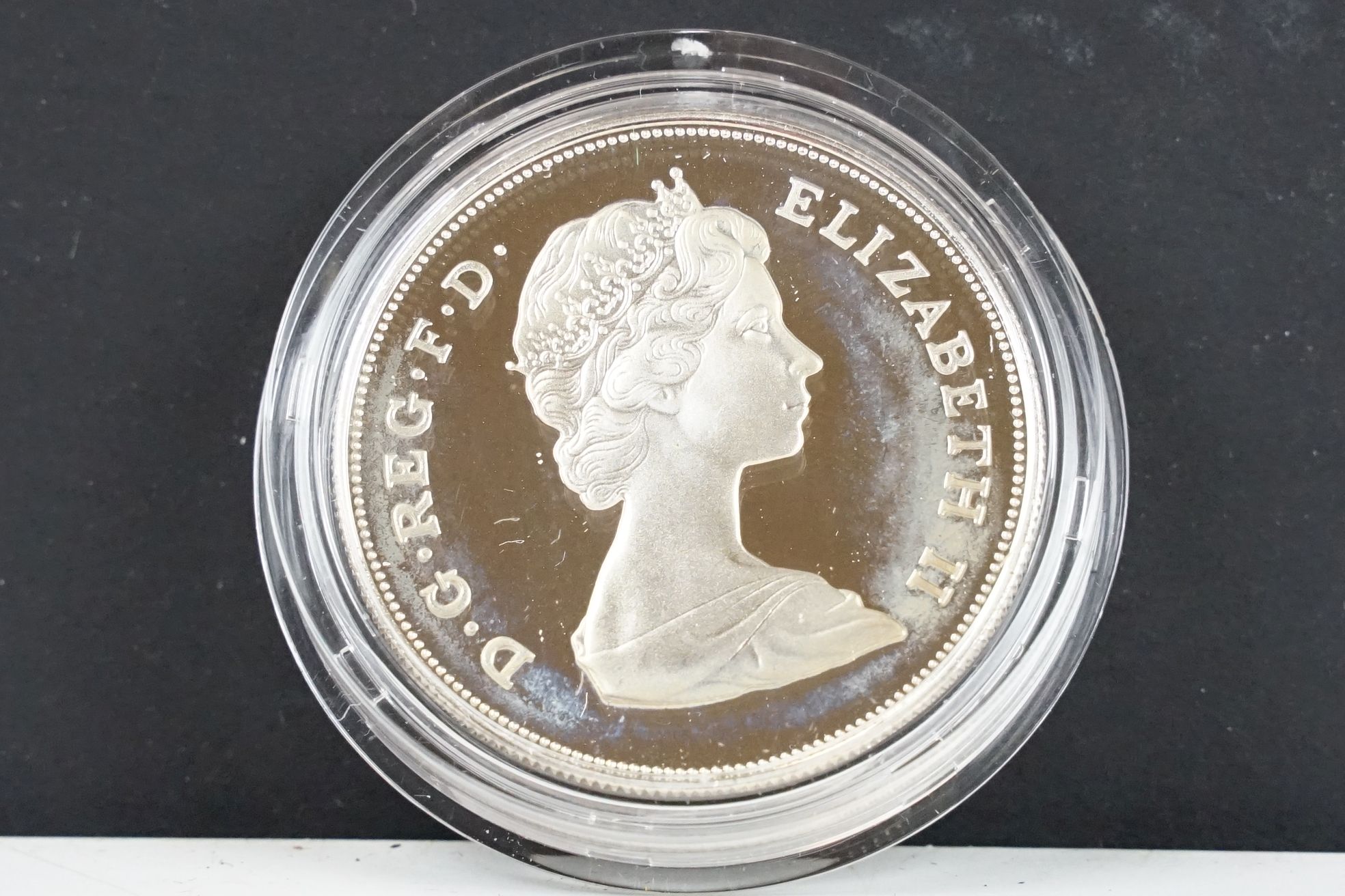 A Royal Mint silver proof Queen Mother 80th Birthday crown coin encapsulated within fitted display - Image 3 of 5