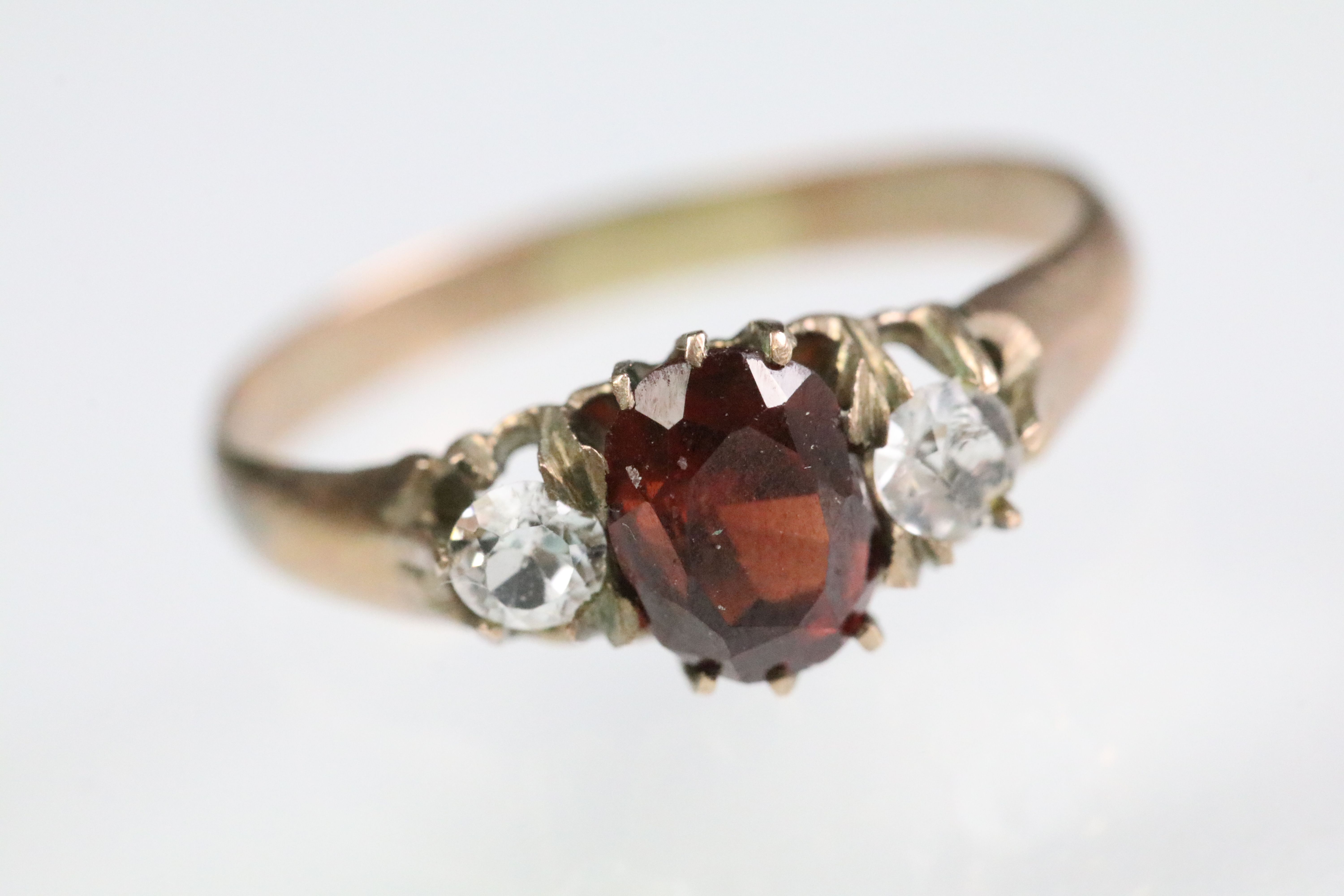 Early 20th Century gold diamond three stone ring (marked 18ct and plat, size J.5), together with a - Bild 9 aus 11