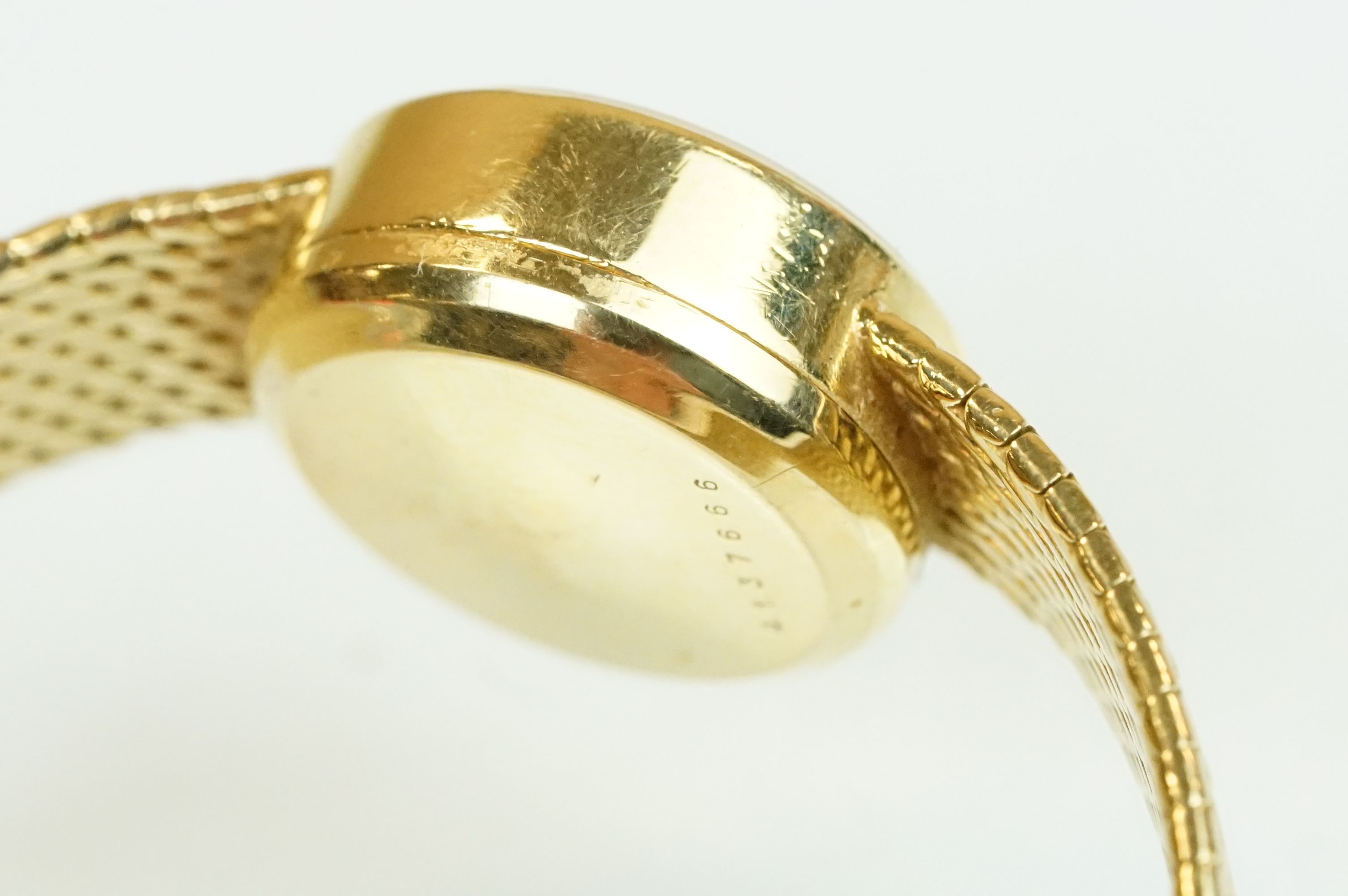18ct gold ladies Eterna-matic 18ct gold cocktail wrist watch having a round face with baton - Bild 3 aus 8