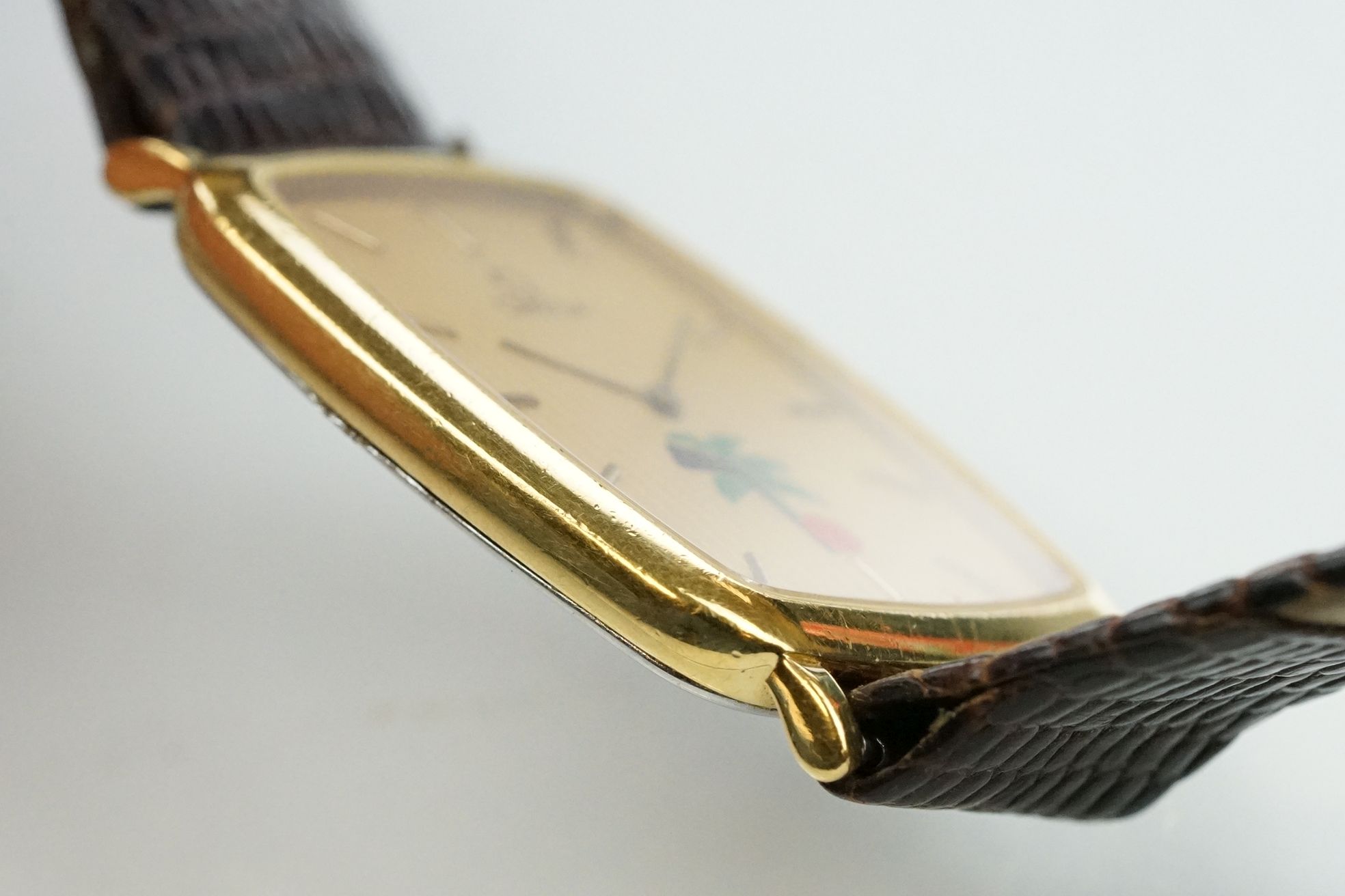 Omega DeVille wrist watch having a rectangular gilt face with baton markers to the chapter ring, - Bild 6 aus 12